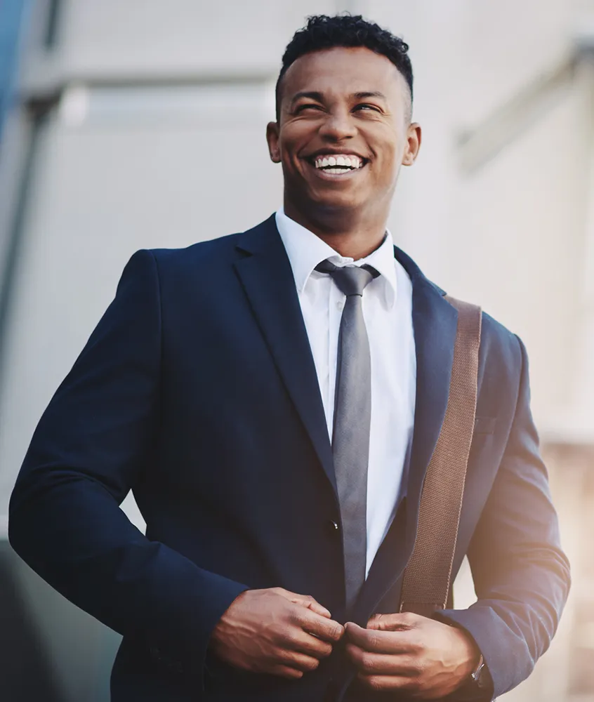 Handsome Man Smiling In Suit